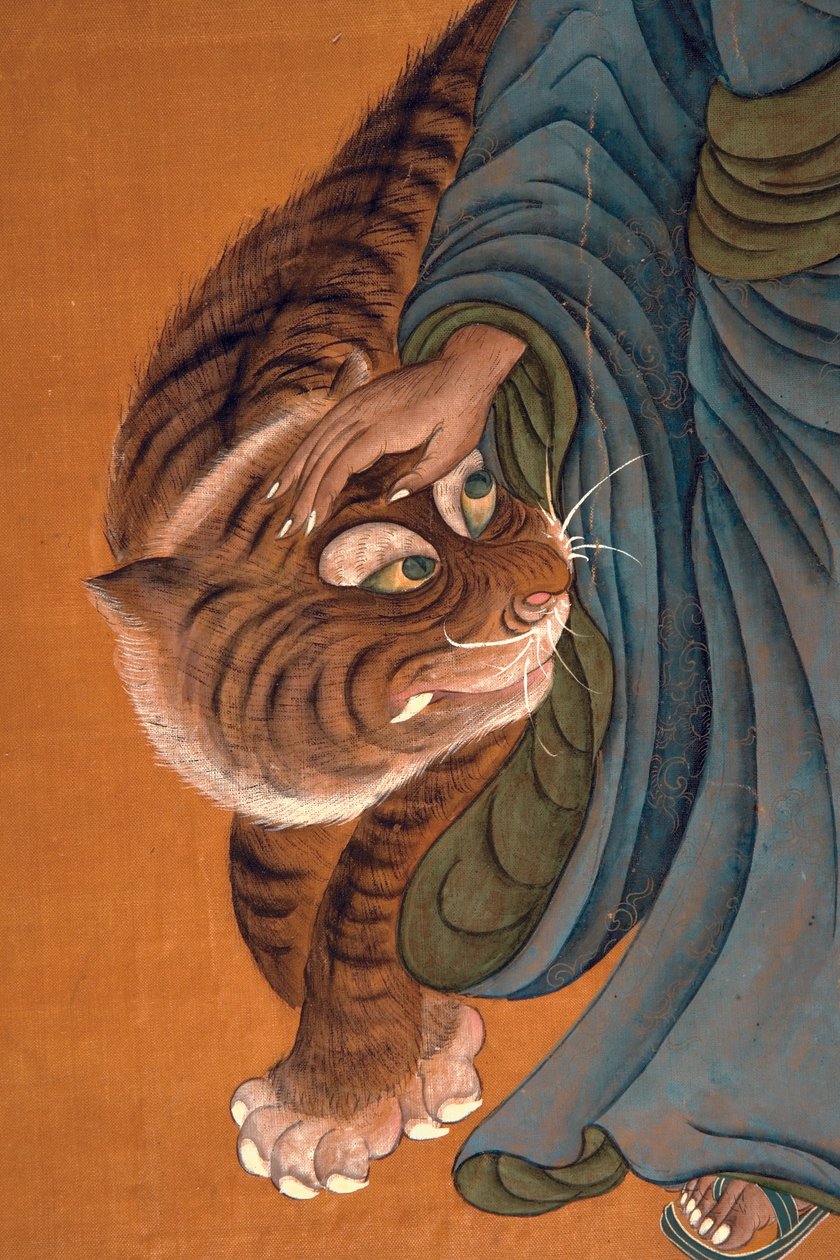 Lohan con Tigre, fine XVIII - inizio XIX secolo da Chinese School