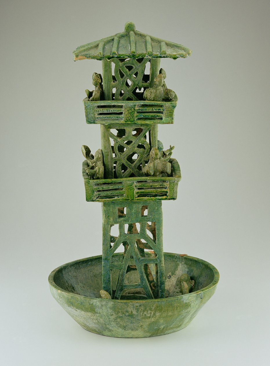 Modello di una torre di guardia, Dinastia Han (206 a.C.-220 d.C.) da Chinese School