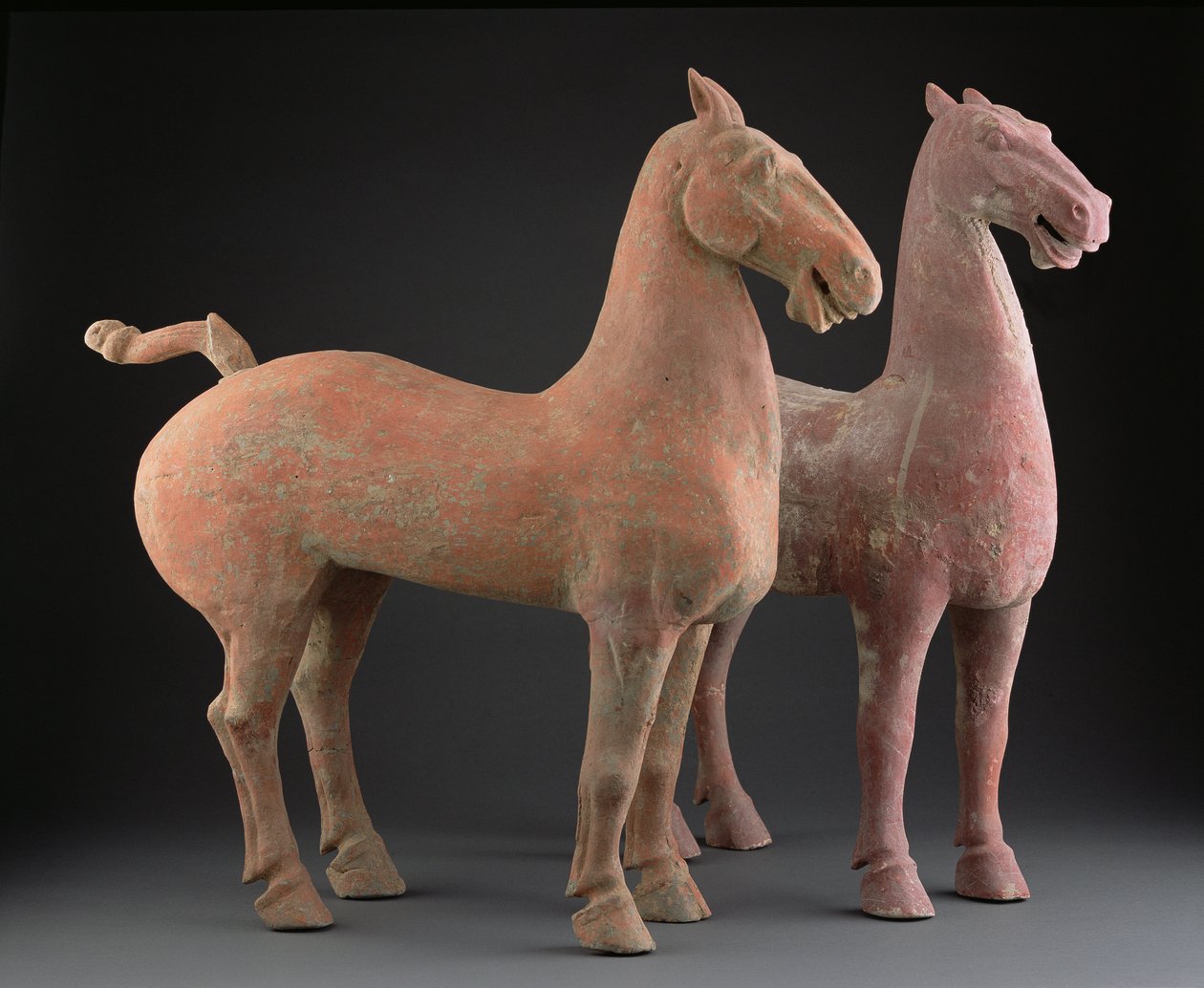 Coppia di cavalli, Dinastia Han (206 a.C.-220 d.C.) da Chinese School