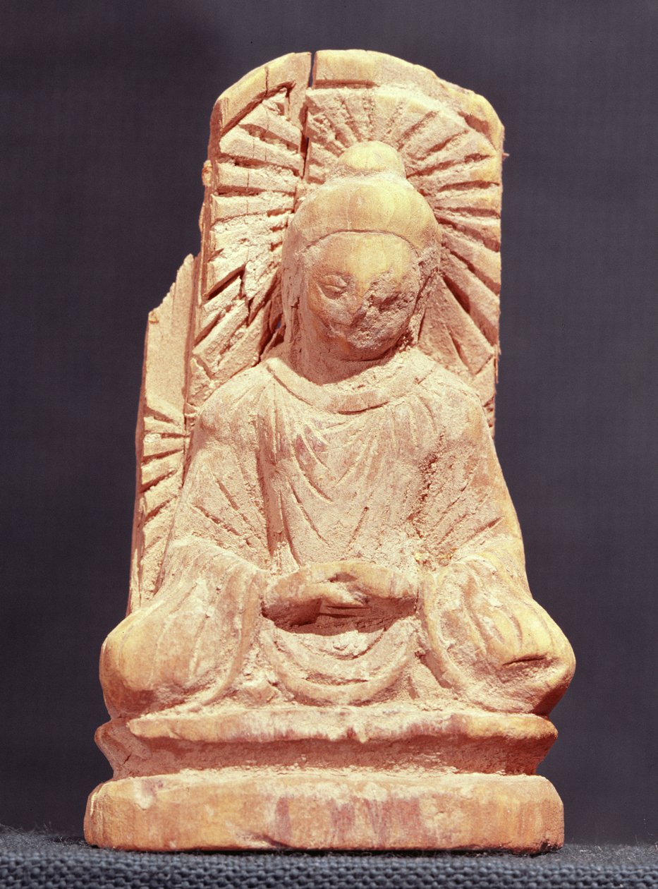 Buddha seduto in meditazione, da Tumshuq (Xinjiang) IV-V secolo da Chinese School