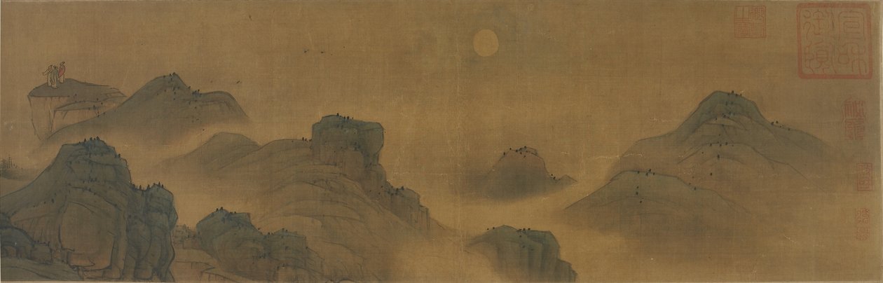 Sole e luna su terra e mare, dinastia Ming o Qing, 17°-18° secolo da Chinese School