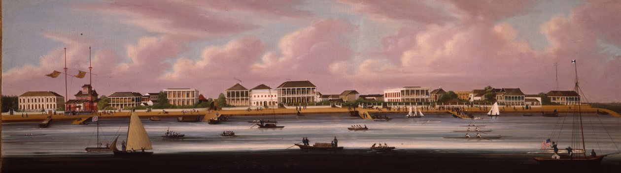 La regata di Shanghai con vista sul Bund, c.1850 da Chinese School