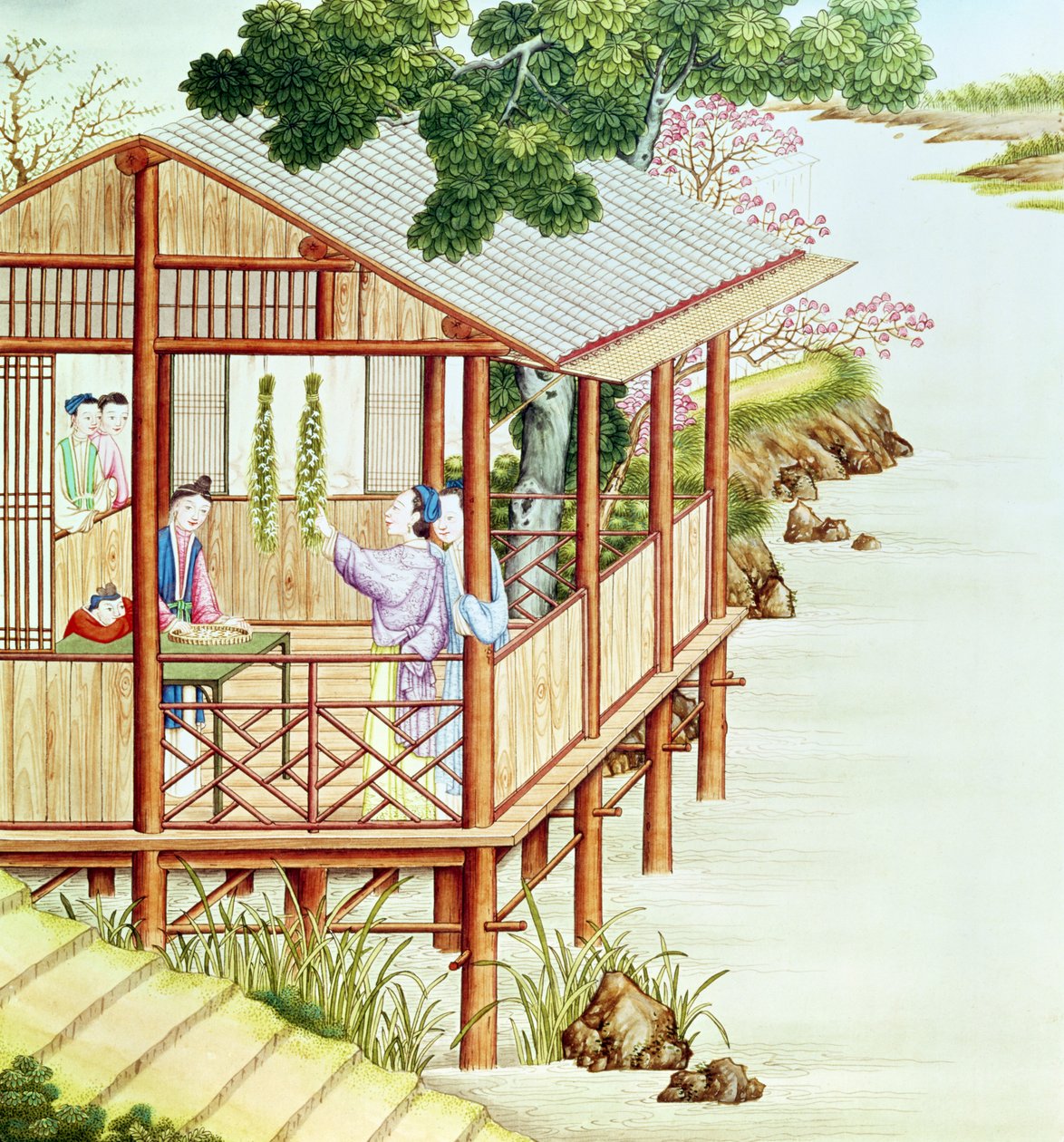 Donne che fanno lavori domestici da Chinese School