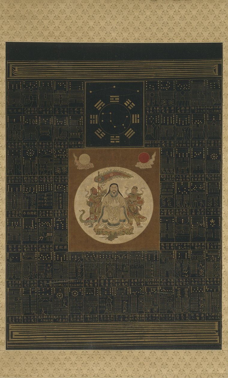 Zhenwu con gli Otto Trigrammi, il Carro del Nord e Talismani, dinastia Qing da Chinese School