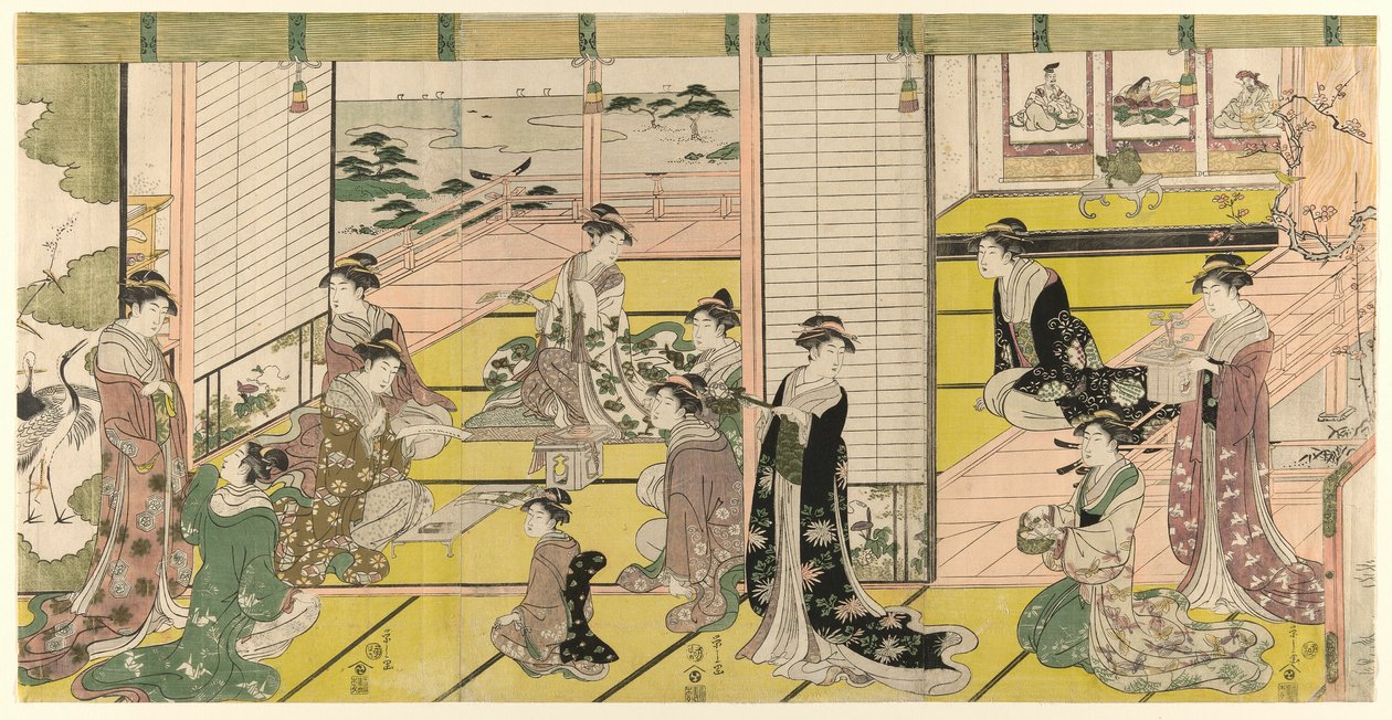 Una festa della poesia femminile da Chobunsai Eishi