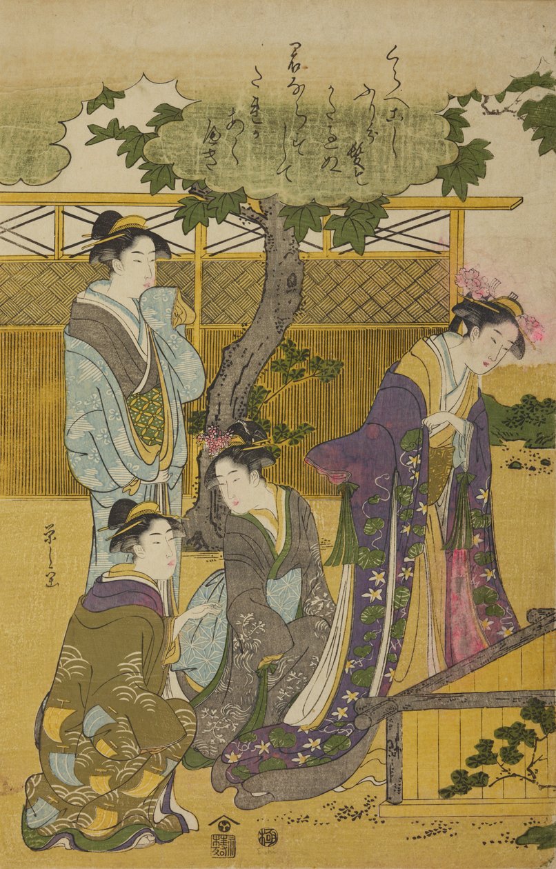 Quattro donne presso il pozzo da Chobunsai Eishi