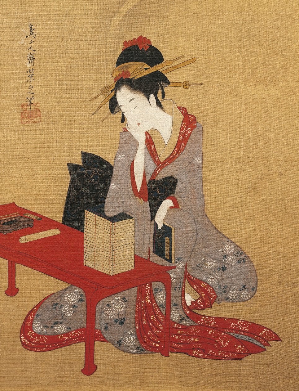 Oiran sognante (prostituta di alto rango) da Chobunsai Eishi