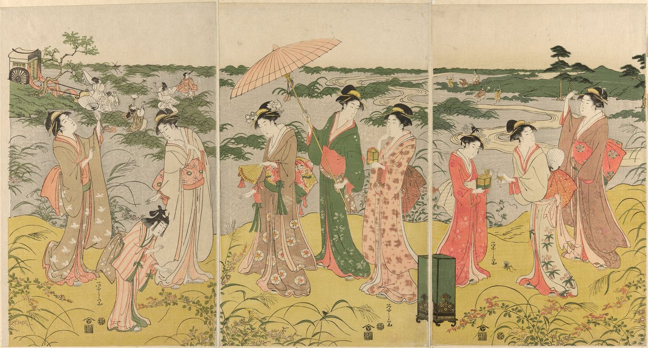 Parodia della caccia agli insetti di corte da Chobunsai Eishi