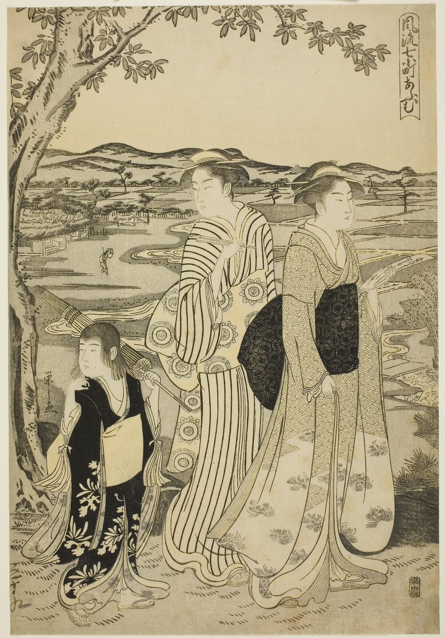 Pappagallo Komachi, dalla serie Le sette Komachi alla moda (Furyu nana Komachi), c.1788 da Chobunsai Eishi
