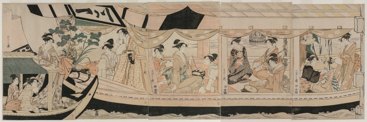 Festa sulla barca da piacere Kawaichimaru da Chobunsai Eishi