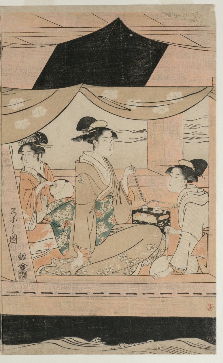 Festa sulla barca da piacere Kawaichimaru da Chobunsai Eishi