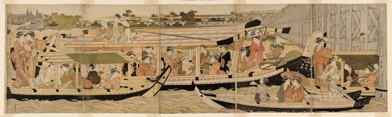 Barche da diporto sul fiume Sumida da Chobunsai Eishi