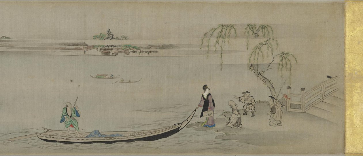 Scene lungo il fiume Sumida da Chobunsai Eishi