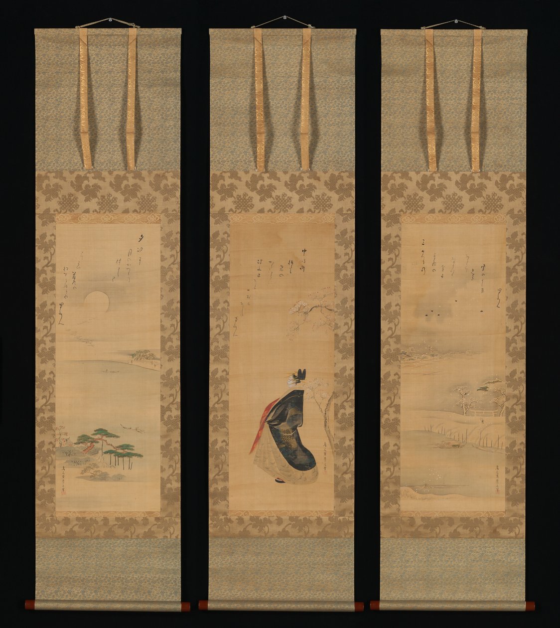 Neve, luna e fiori di ciliegio (Yoshiwara nelle tre stagioni) da Chobunsai Eishi