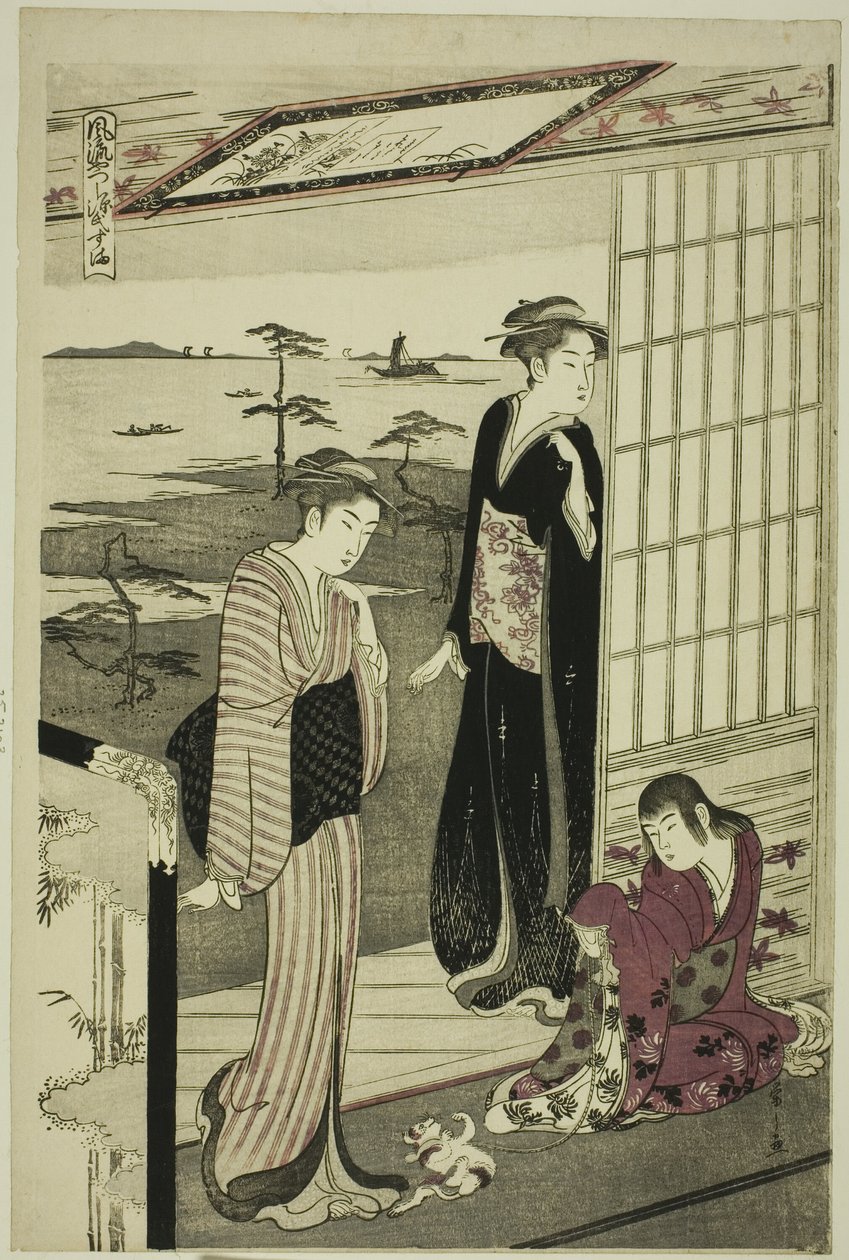 Suma, dalla serie "Una Parodia alla Moda del Racconto di Genji (Furyu yatsushi Genji)" da Chobunsai Eishi