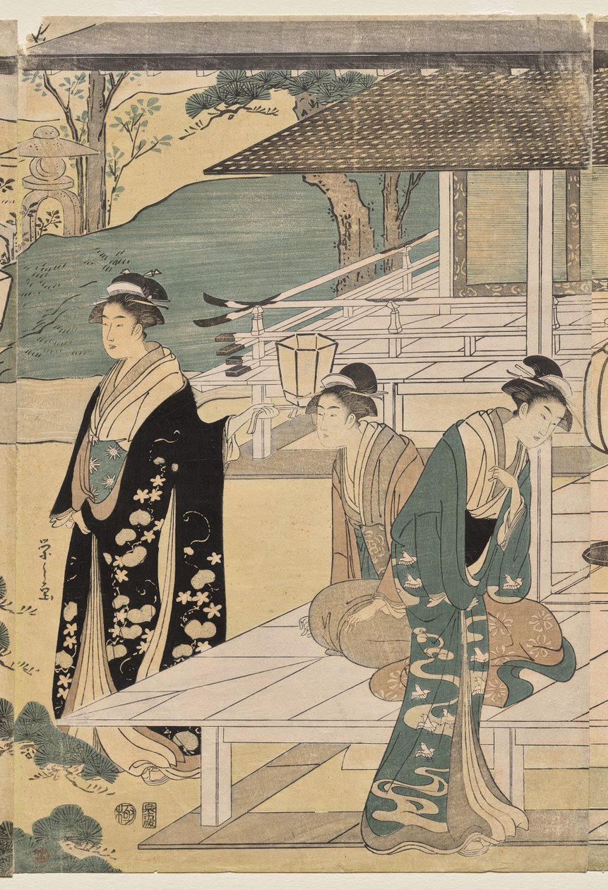 Il capitolo Matsukaze del racconto di Genji (dalla serie Il racconto di Genji in abito moderno elegante) da Chobunsai Eishi