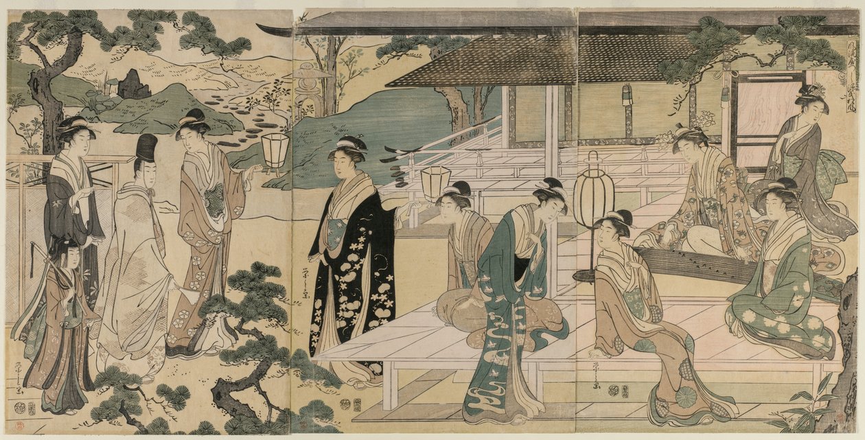 Il Capitolo Matsukaze del Racconto di Genji dalla serie Il Racconto di Genji, c. 1791 da Chobunsai Eishi