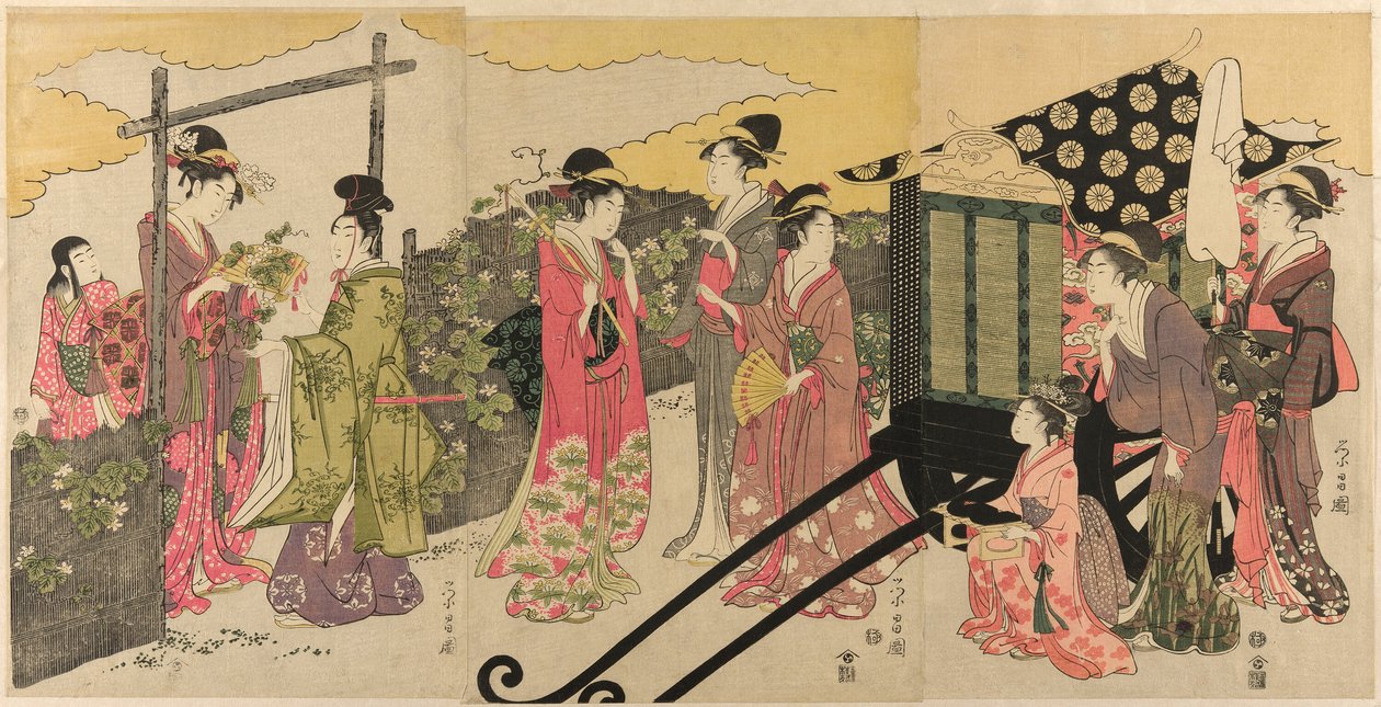 Parodia del capitolo Yugao del Racconto di Genji da Chokosai Eisho