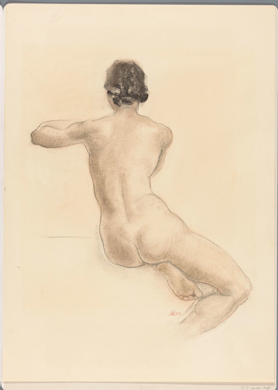 Donna nuda seduta da Chris van der Hoef (signed by artist)