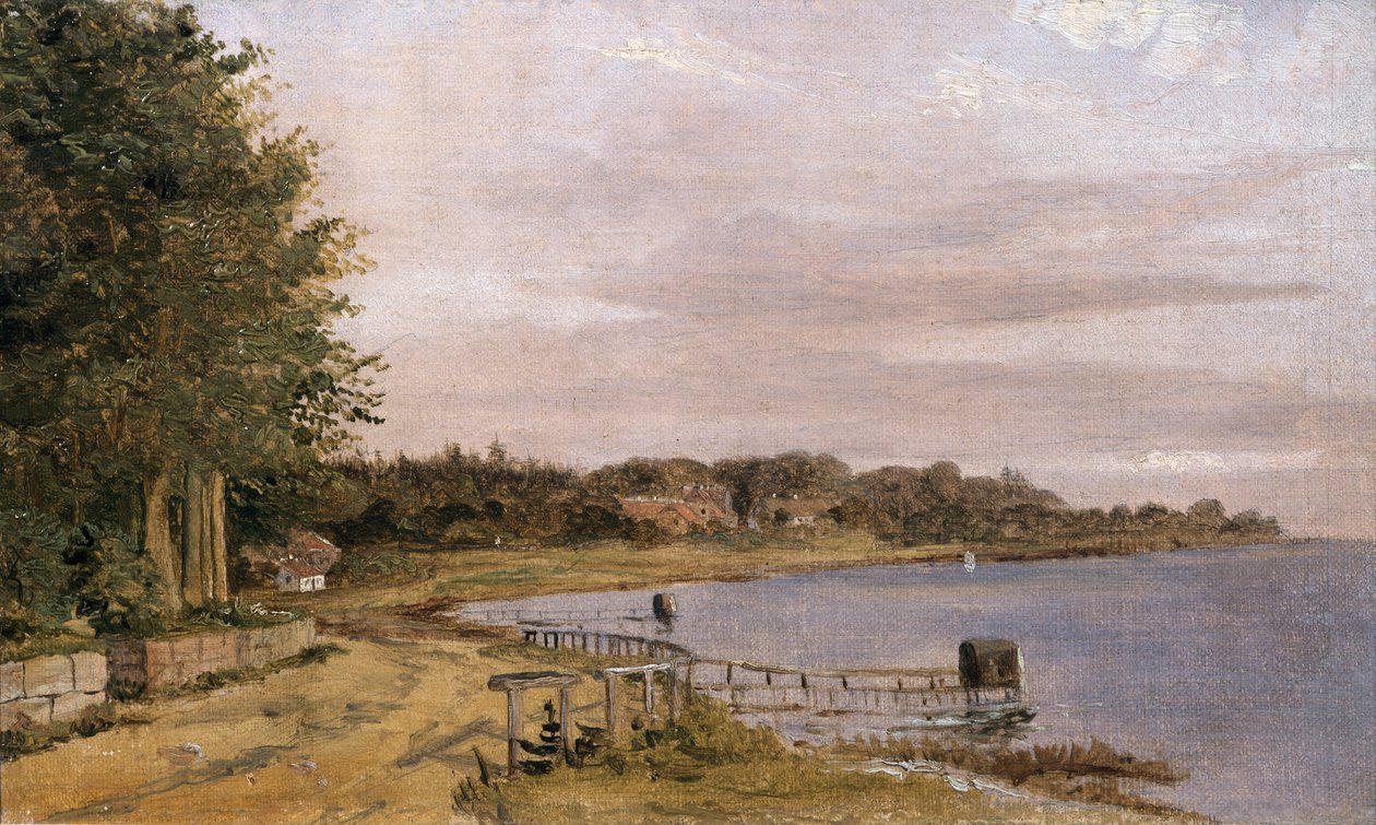 Riva del fiume a Emilliekilde da Christen Schjellerup Købke