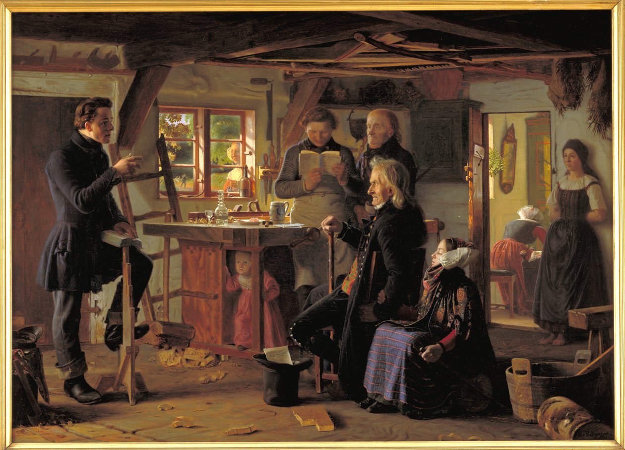 Mormoni in visita a un falegname di campagna da Christen Dalsgaard