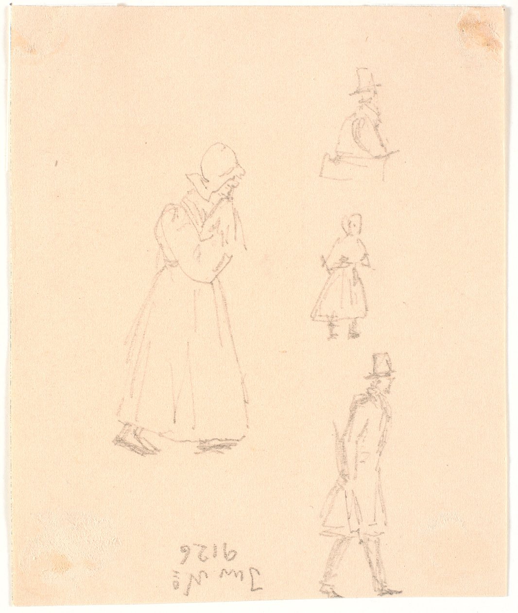 Quattro schizzi di figure da Christen Købke