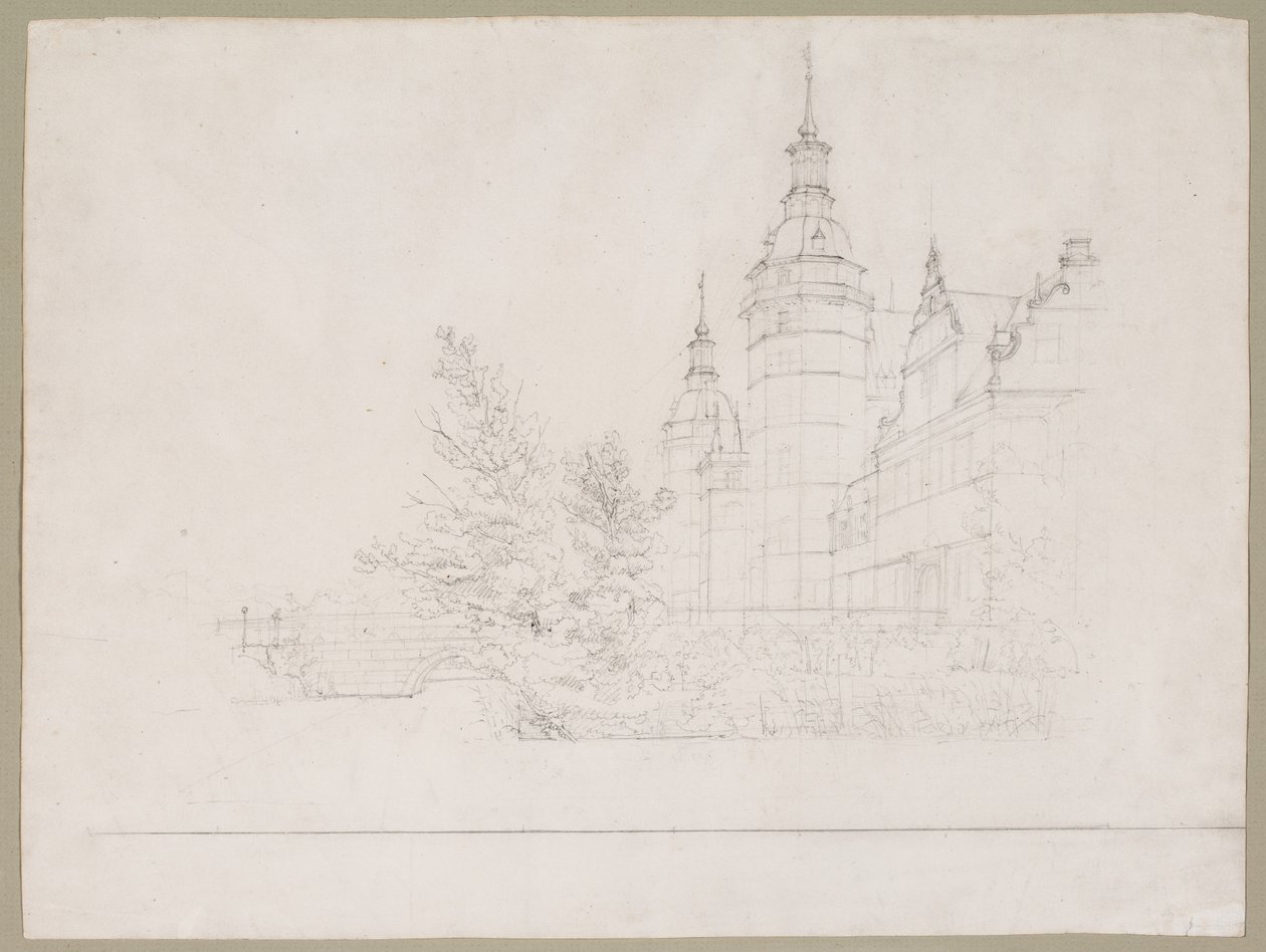 Castello di Frederiksborg. Parte presso il Ponte delle Monete da Christen Købke