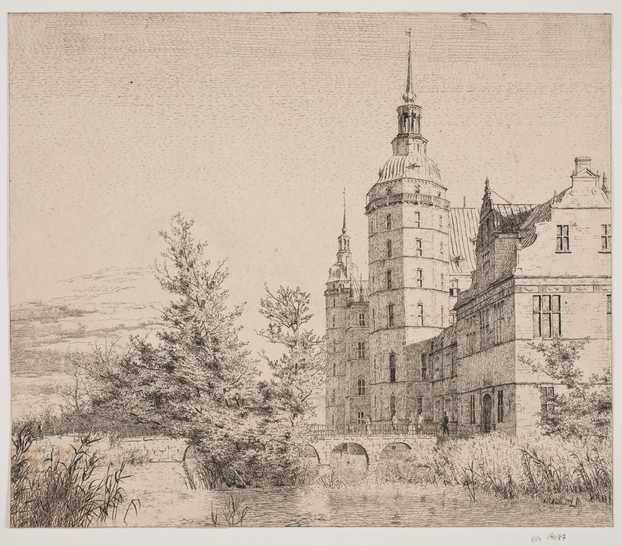 Castello di Frederiksborg. Parte presso il Ponte delle Monete da Christen Købke