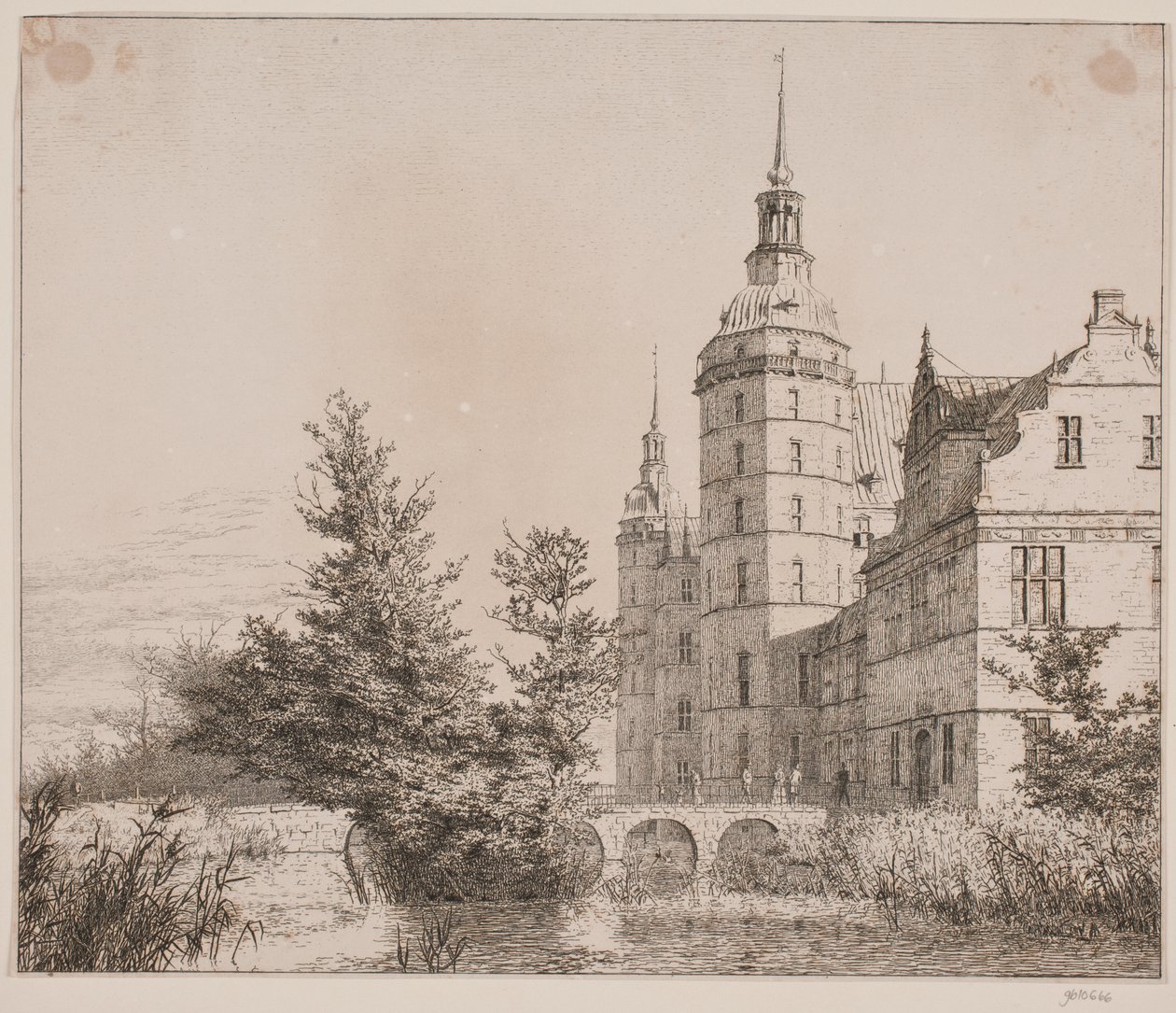 Castello di Frederiksborg. Parte presso il Ponte della Zecca da Christen Købke