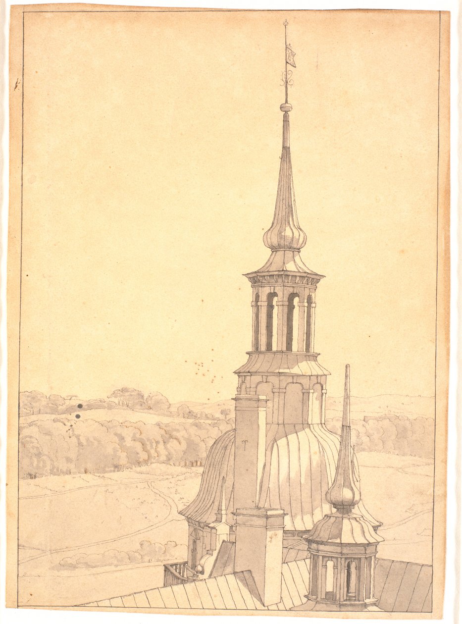 Una delle piccole torri del Castello di Frederiksborg da Christen Købke