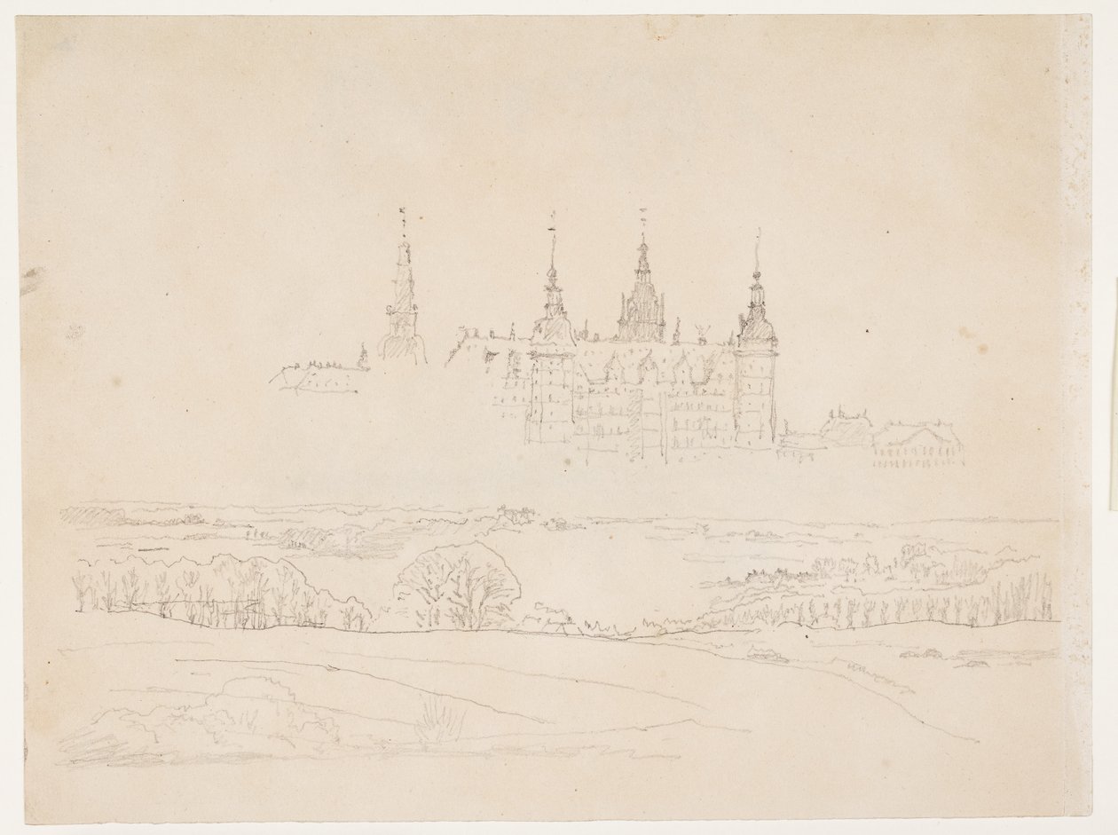 Studio per la Glyptoteket "Paesaggio autunnale. Castello di Frederiksborg sullo sfondo" da Christen Købke