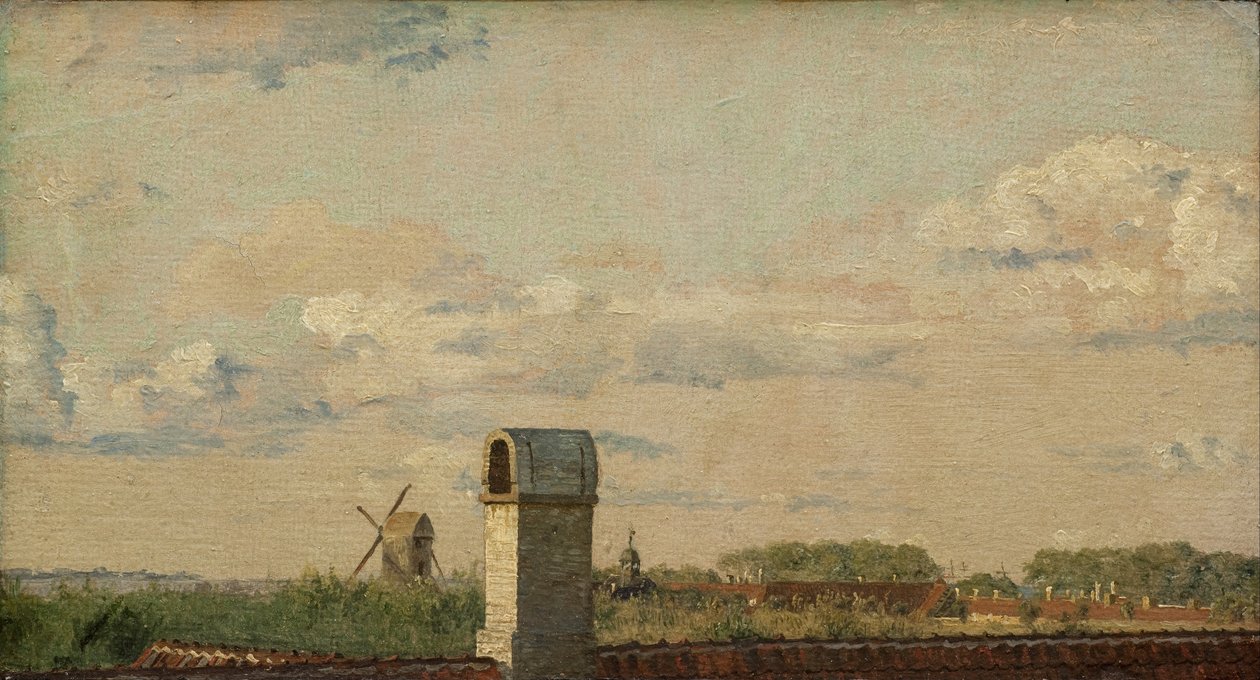 Vista da una finestra di Toldbodvej verso la Cittadella di Copenaghen da Christen Købke