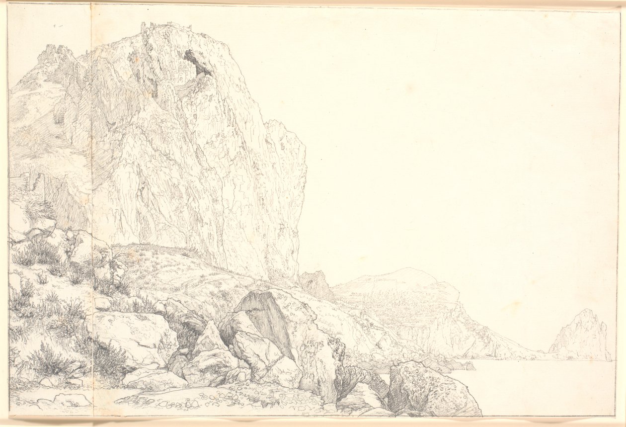 Vista della costa vicino a Marina Piccola a Capri da Christen Købke