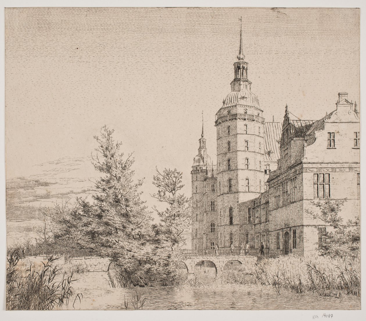 Castello di Frederiksborg. Parte presso il Ponte delle Monete da Christen Købke