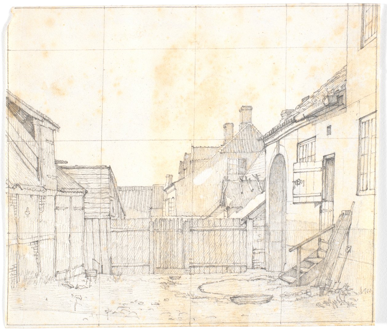 Interno di cortile di una città di provincia (Hillerød?) da Christen Købke
