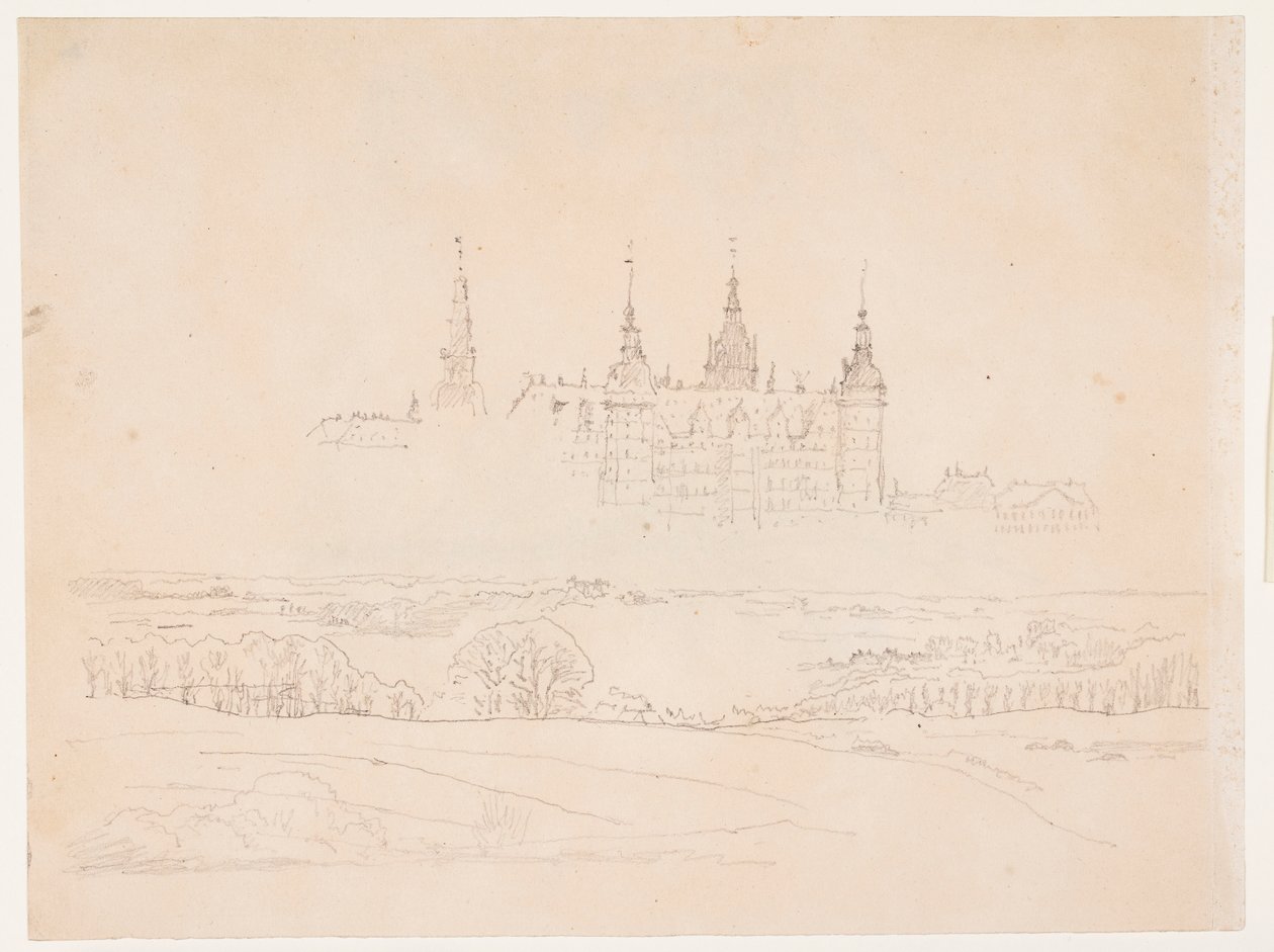 Studio per la Glyptoteket "Paesaggio autunnale. Castello di Frederiksborg sullo sfondo" da Christen Købke