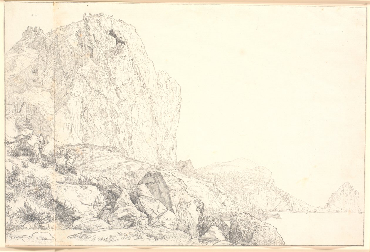 Vista della costa vicino a Marina Piccola a Capri da Christen Købke
