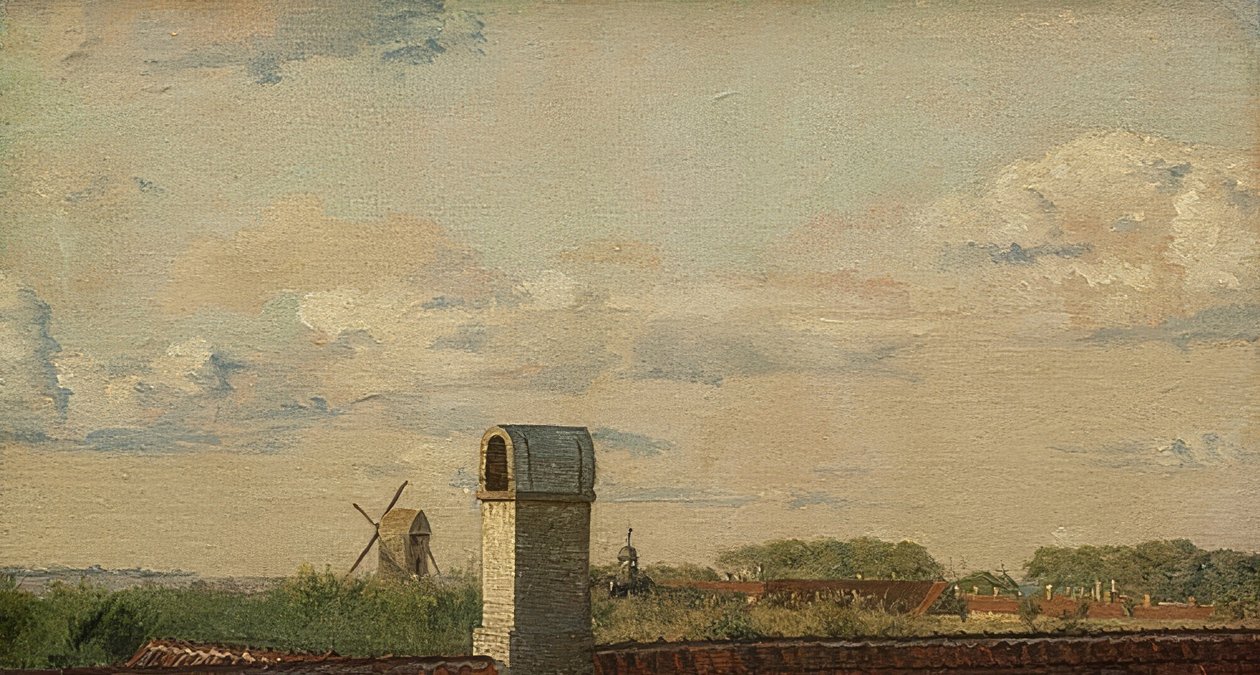 Vista da una finestra in Toldbodvej sul castello di Copenaghen da Christen Schjellerup Købke