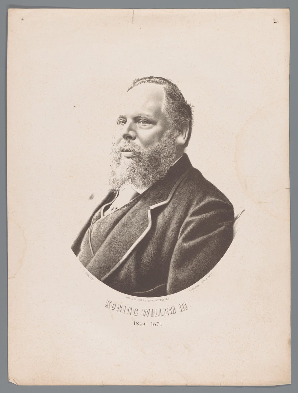 Portret van Willem III der Nederlanden Koning Willem III 1849-1874 da Christiaan Bos
