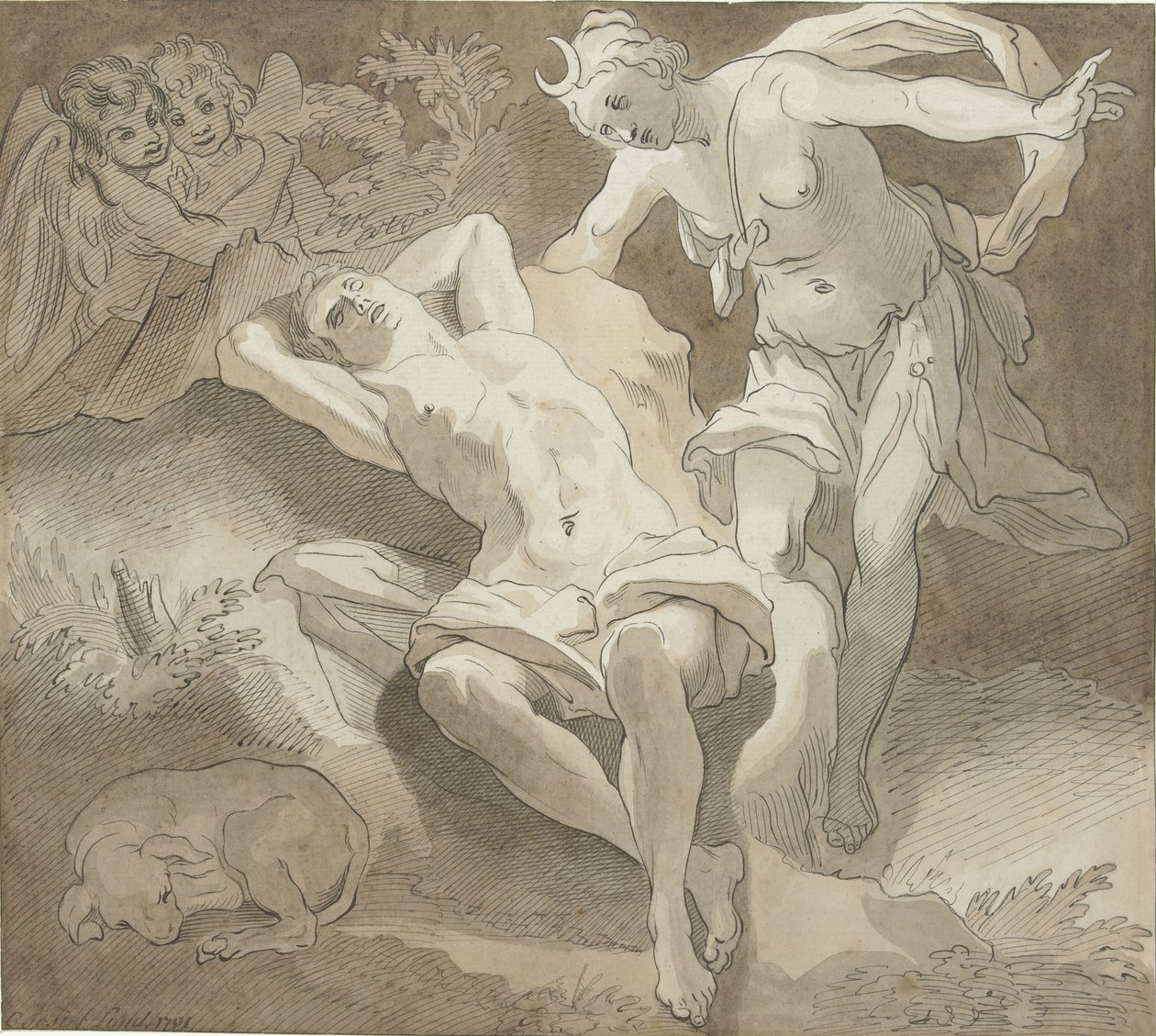 Selene ed Endimione da Christiaan Josi