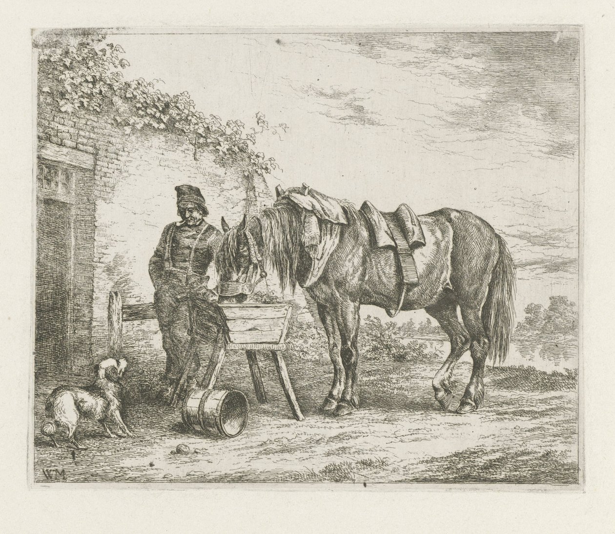Cavallo presso una mangiatoia da Christiaan Wilhelmus Moorrees