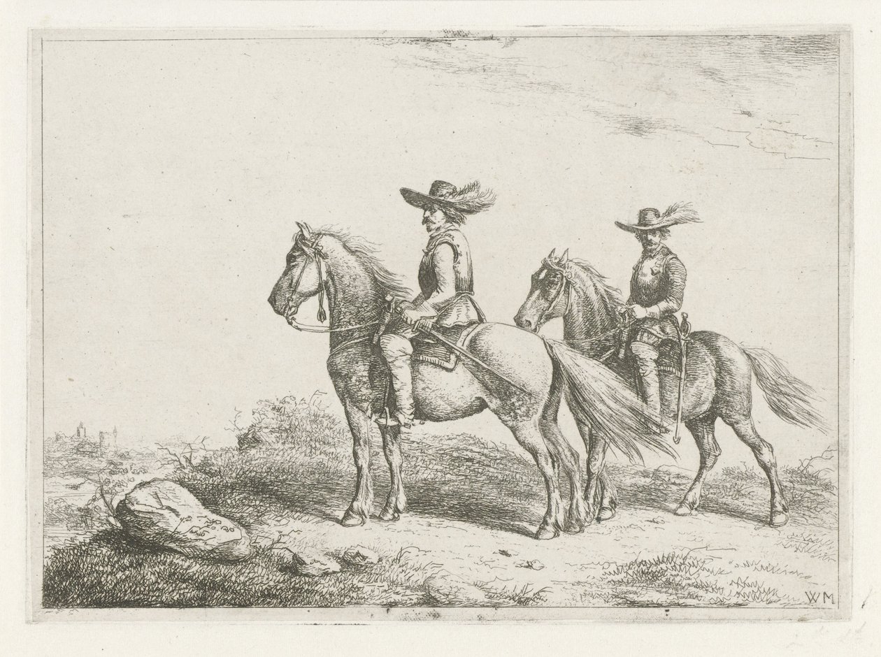 Due cavalieri in ricognizione da Christiaan Wilhelmus Moorrees
