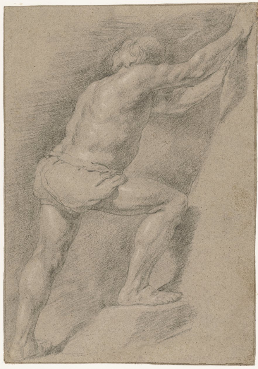Studio di un uomo nudo con gamba sollevata da Christiaen Gillisz. van Couwenberg (attributed to)