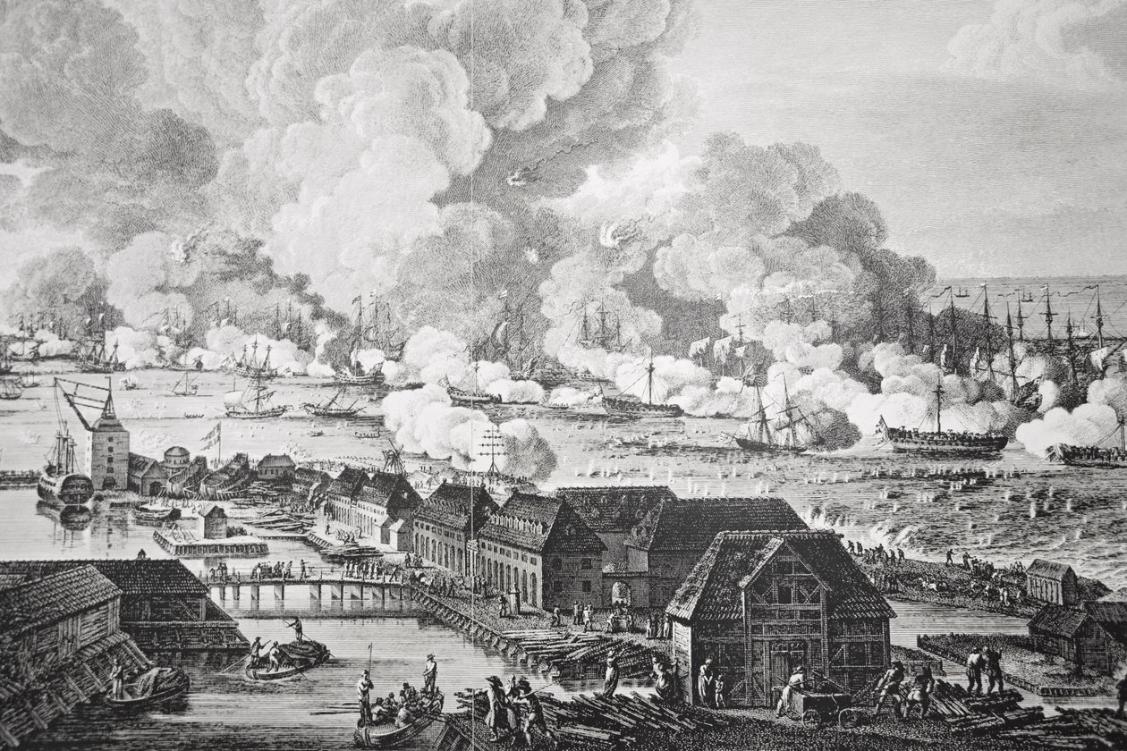 La battaglia di Copenaghen, 2 aprile 1801 da Christian August Lorentzen
