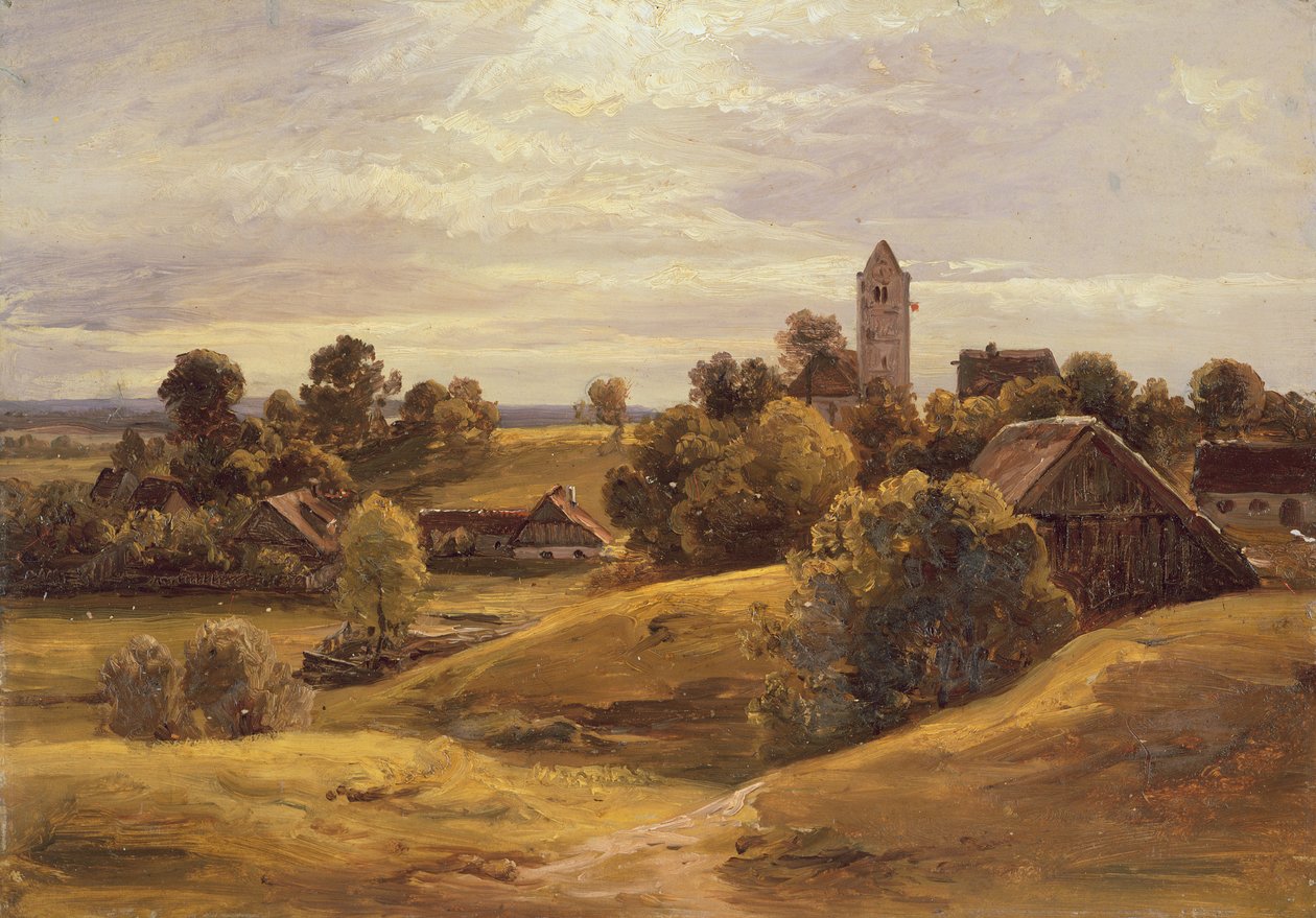 Villaggio vicino a Dachau, 1859 da Christian Ernst Bernhard Morgenstern