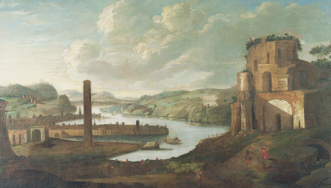 Scena portuale da Christian Georg Schutz