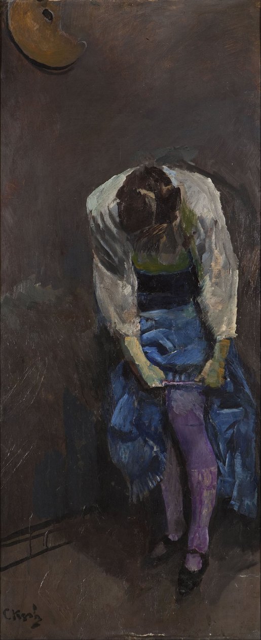 Ragazza che si lega la giarrettiera da Christian Krohg