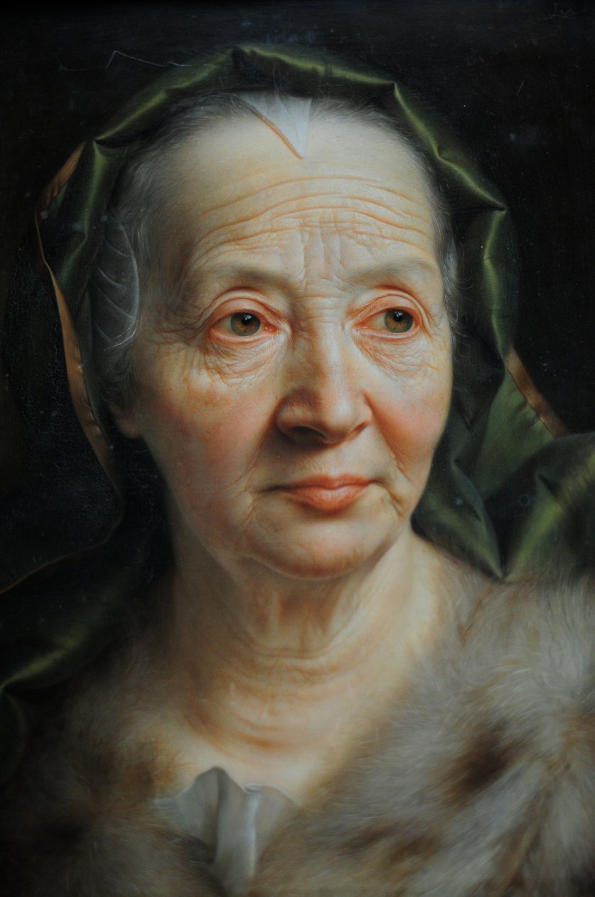 Ritratto di una Vecchia con una Sciarpa Verde da Christian Seybold
