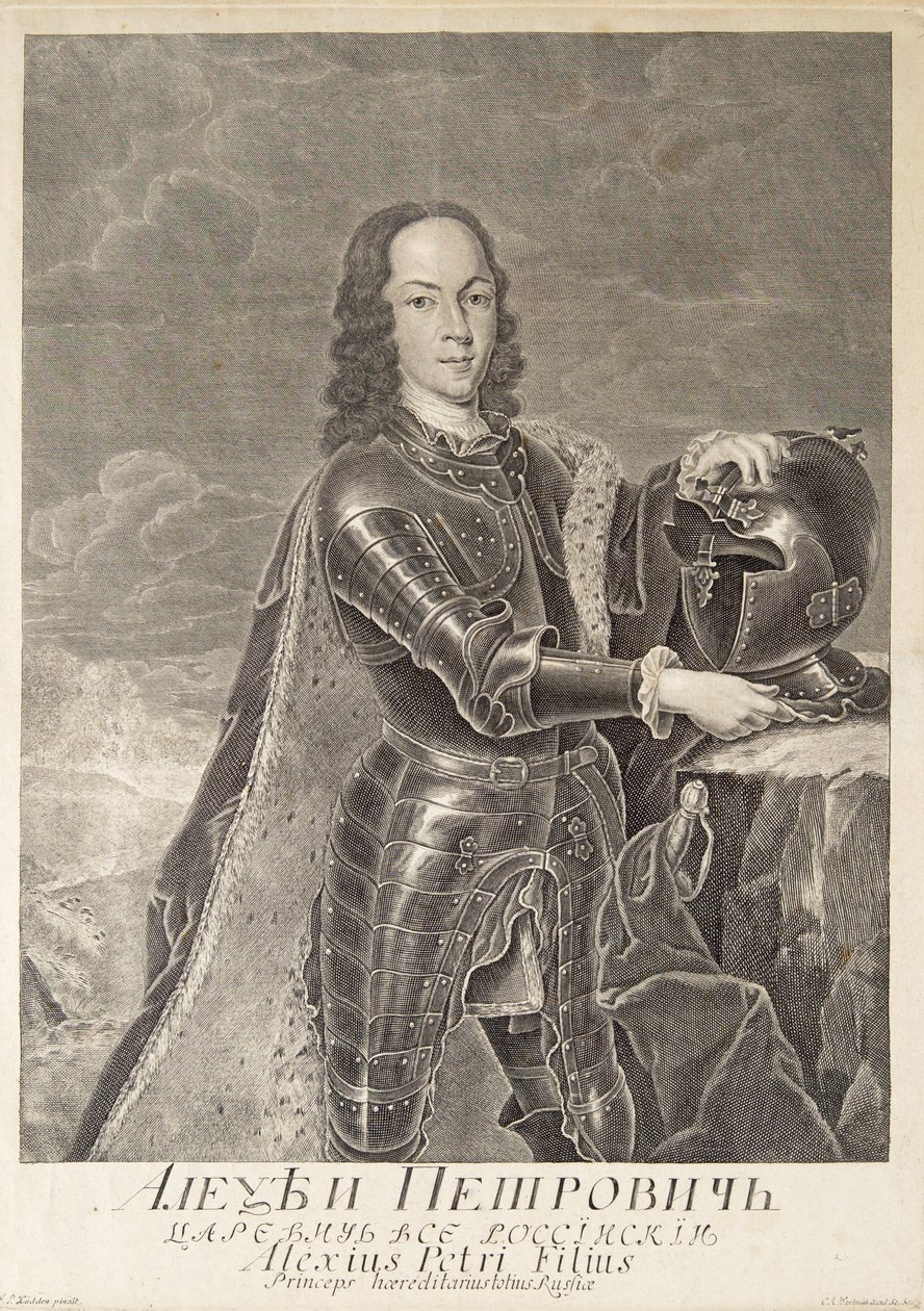 Ritratto dello zarevic Aleksej Petrovič di Russia 1690-1718, c. 1740 da Christian Albrecht Wortmann