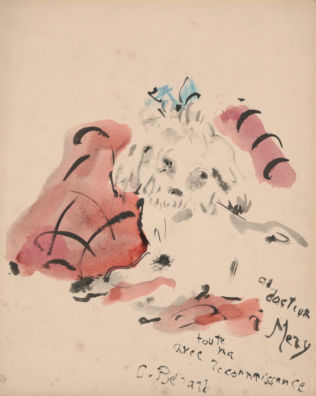 Petit chien (recto) (pastello a olio, acquerello, pennello e inchiostro su carta) da Christian Bérard